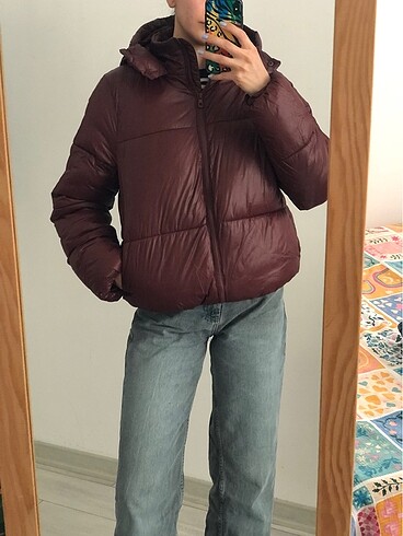 Bordo Şişme Mont