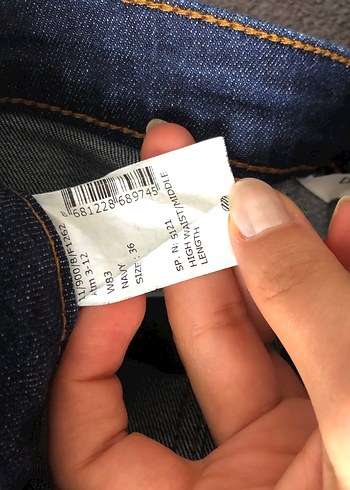 Düğmeli Lacivert Kot Etek - Görsel 4