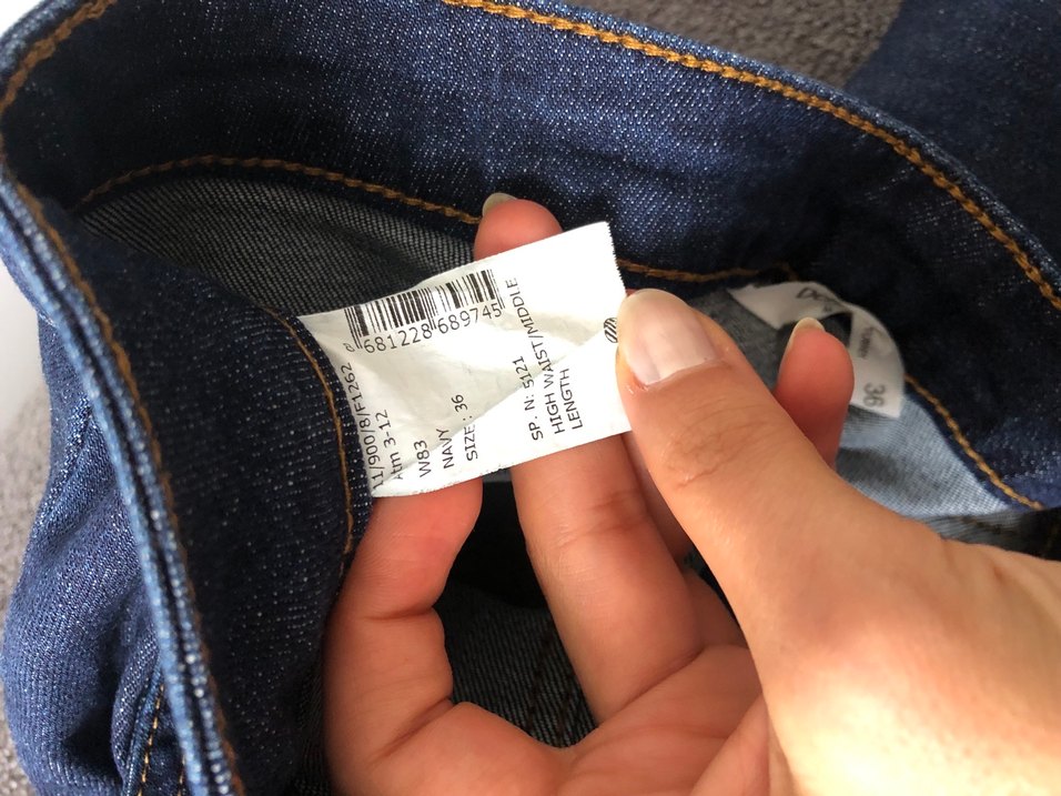 Düğmeli Lacivert Kot Etek - Görsel 4