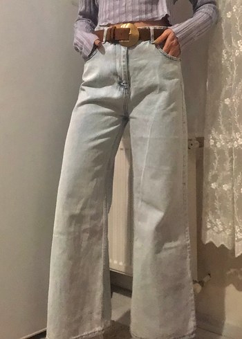 Açık Mavi Bol Kesim Denim Kadın Jean - Görsel 2