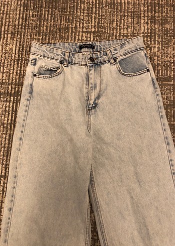 Açık Mavi Bol Kesim Denim Kadın Jean - Görsel 3