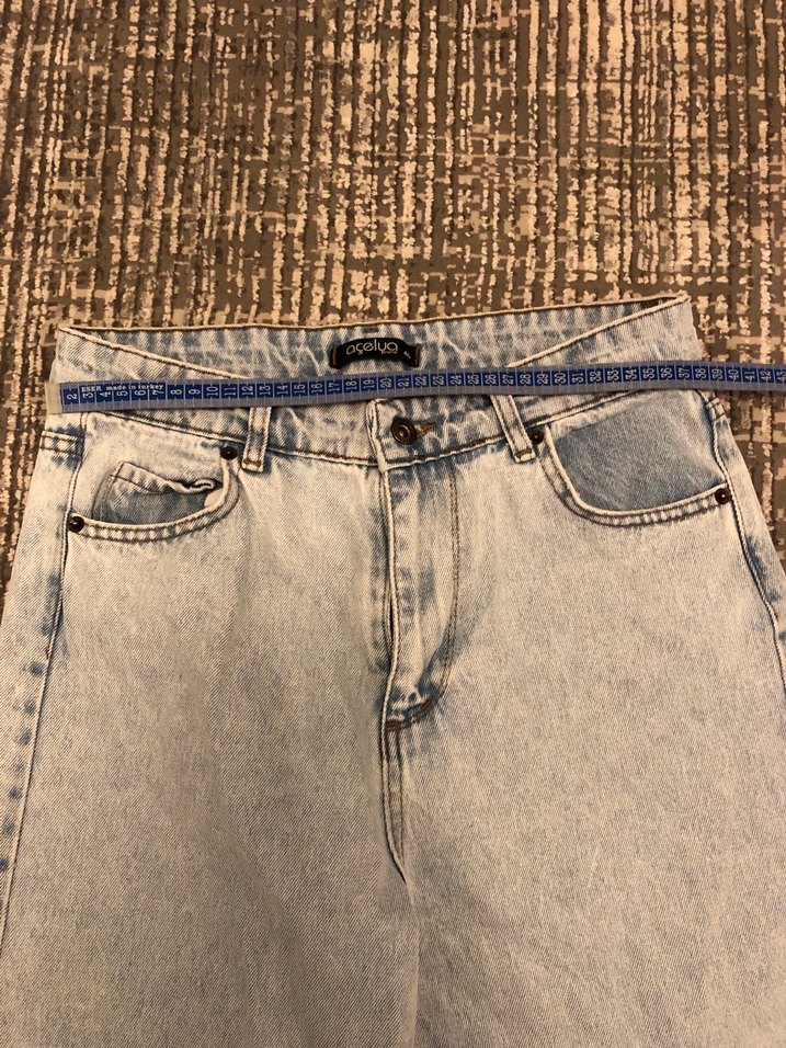 Açık Mavi Bol Kesim Denim Kadın Jean - Görsel 4