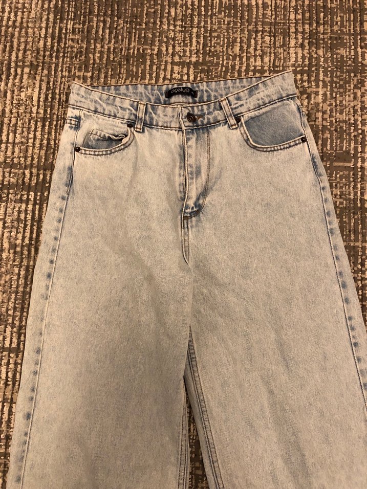 Açık Mavi Bol Kesim Denim Kadın Jean - Görsel 3