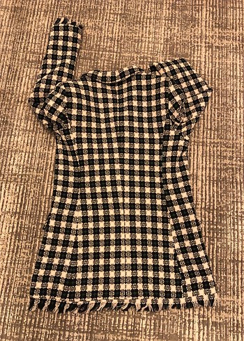 Düğmeli Ekose Kadın Blazer - Görsel 8