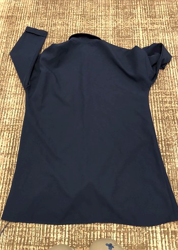 Düğmeli Lacivert Midi Gömlek - Görsel 5