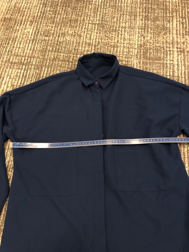 Düğmeli Lacivert Midi Gömlek - Görsel 4