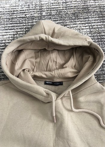 Bej Kapüşonlu Kadın Sweatshirt - Görsel 2