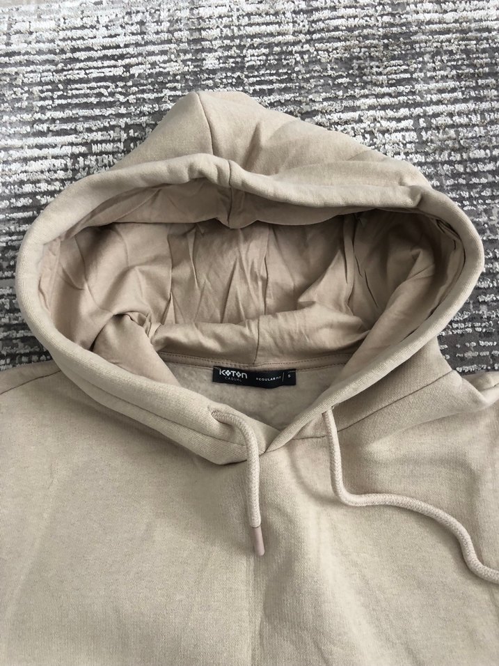 Bej Kapüşonlu Kadın Sweatshirt - Görsel 2