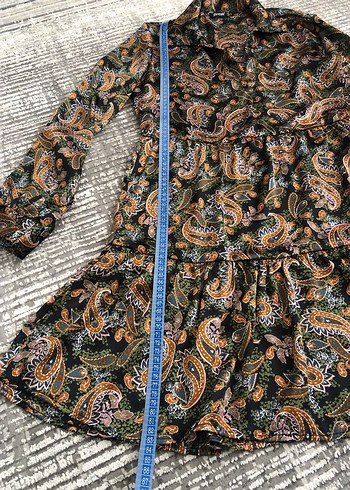 Bohem Desenli Saten elbise - Görsel 3