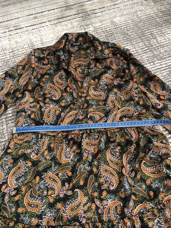 Bohem Desenli Saten elbise - Görsel 4