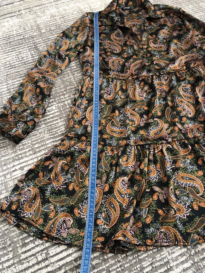 Bohem Desenli Saten elbise - Görsel 3