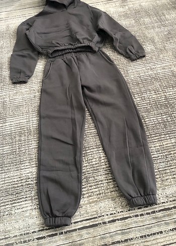 Gri Kapüşonlu Kadın Eşofman Takımı - Görsel 4