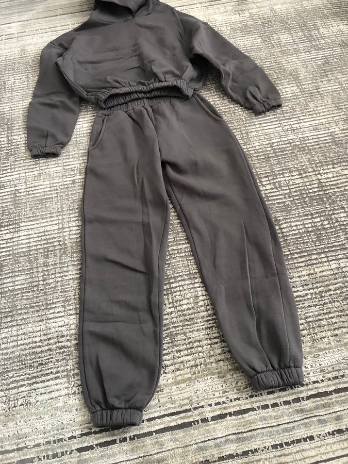 Gri Kapüşonlu Kadın Eşofman Takımı - Görsel 4