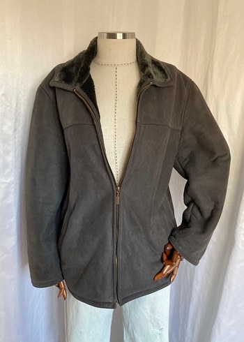 Gri Süet Fermuarlı Kadın Mont - Görsel 2