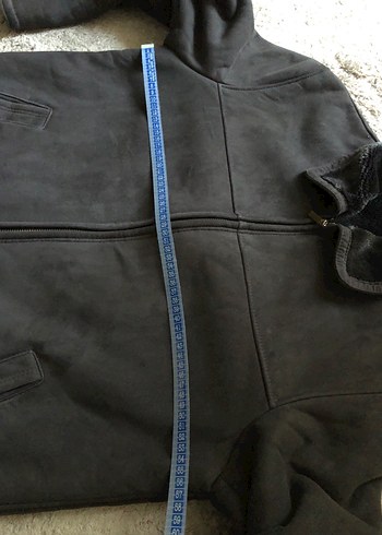 Gri Süet Fermuarlı Kadın Mont - Görsel 7