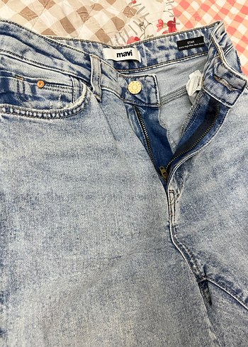xs Beden Mavi kadın mom jean