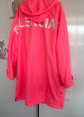 Düğmeli Pembe Midi Yağmurluk - Görsel 2