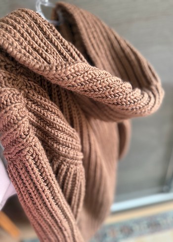 Kadın Kahverengi Uzun Boğazlı Triko Kazak - Görsel 3