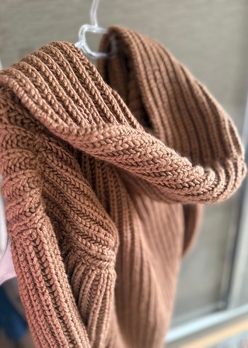 Kadın Kahverengi Uzun Boğazlı Triko Kazak - Görsel 4