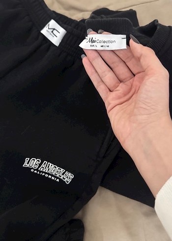 Siyah Baskılı Kadın Eşofman Altı - Görsel 4