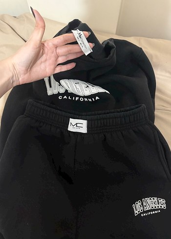 Siyah Baskılı Kadın Eşofman Altı - Görsel 3