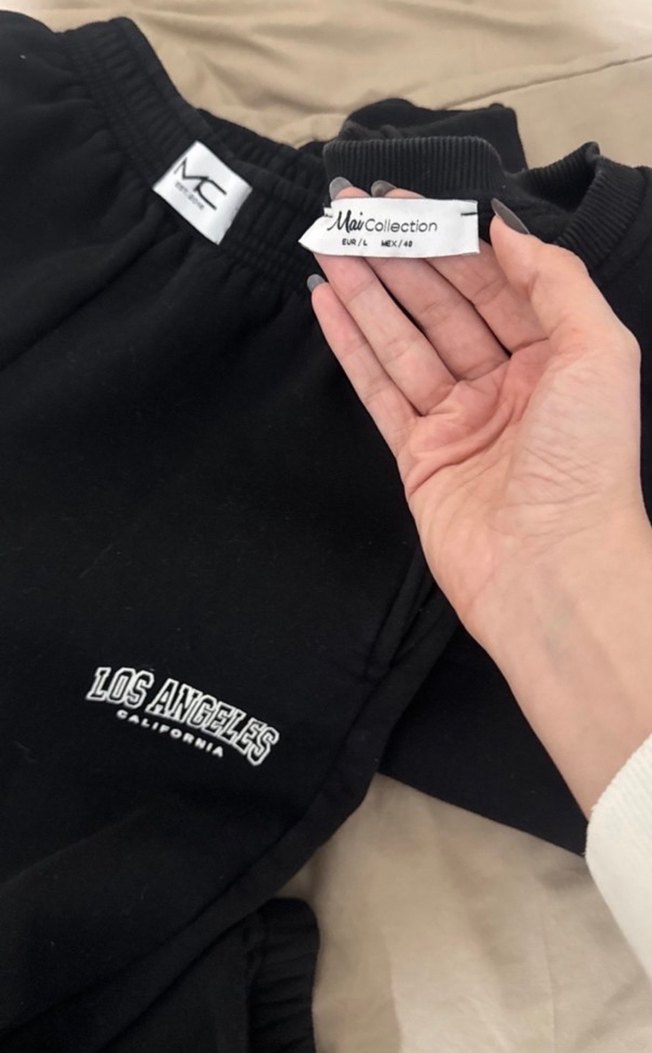 Siyah Baskılı Kadın Eşofman Altı - Görsel 4