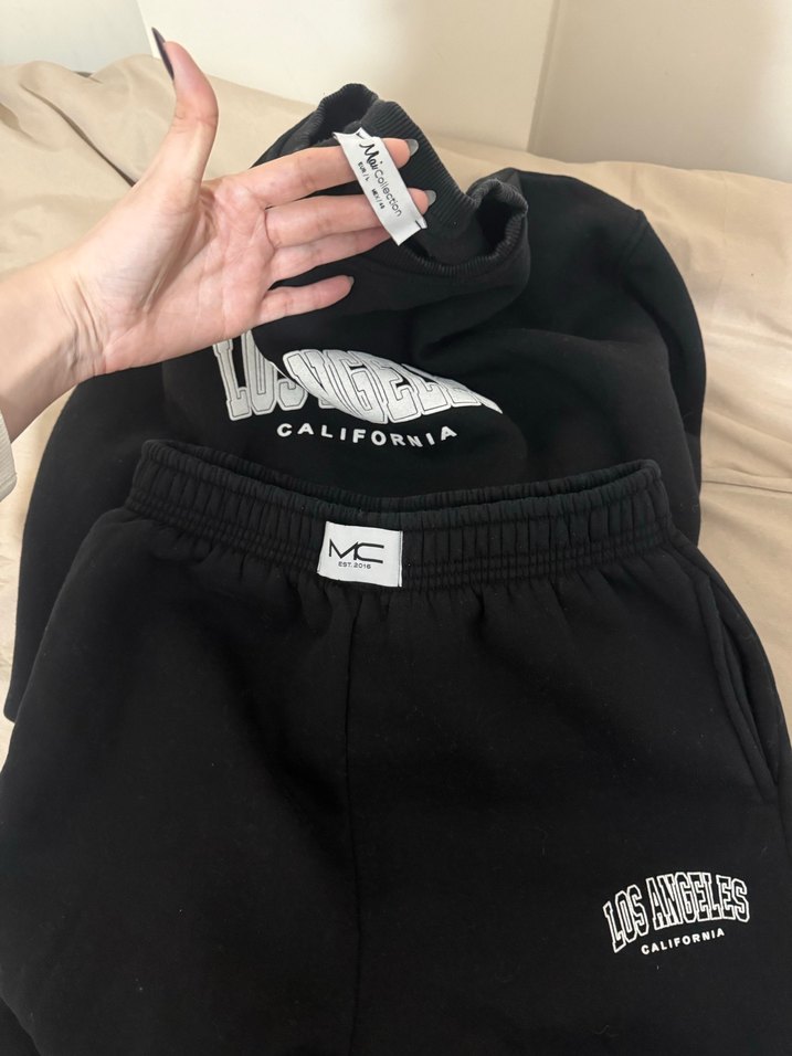 Siyah Baskılı Kadın Eşofman Altı - Görsel 3