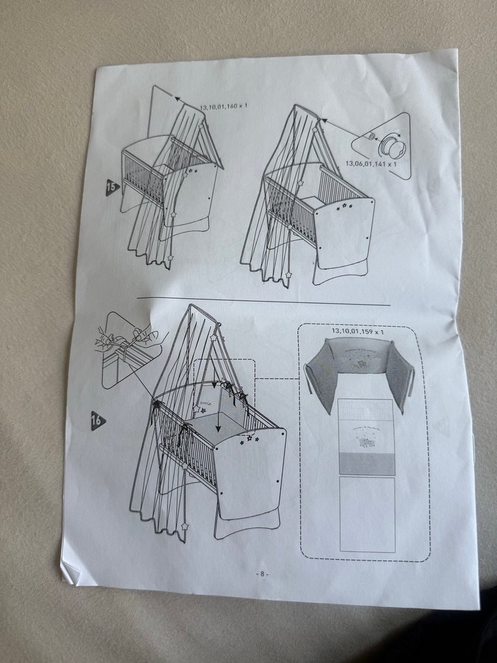 Çilek Star Beşik(45x90cm)Komple - Görsel 5