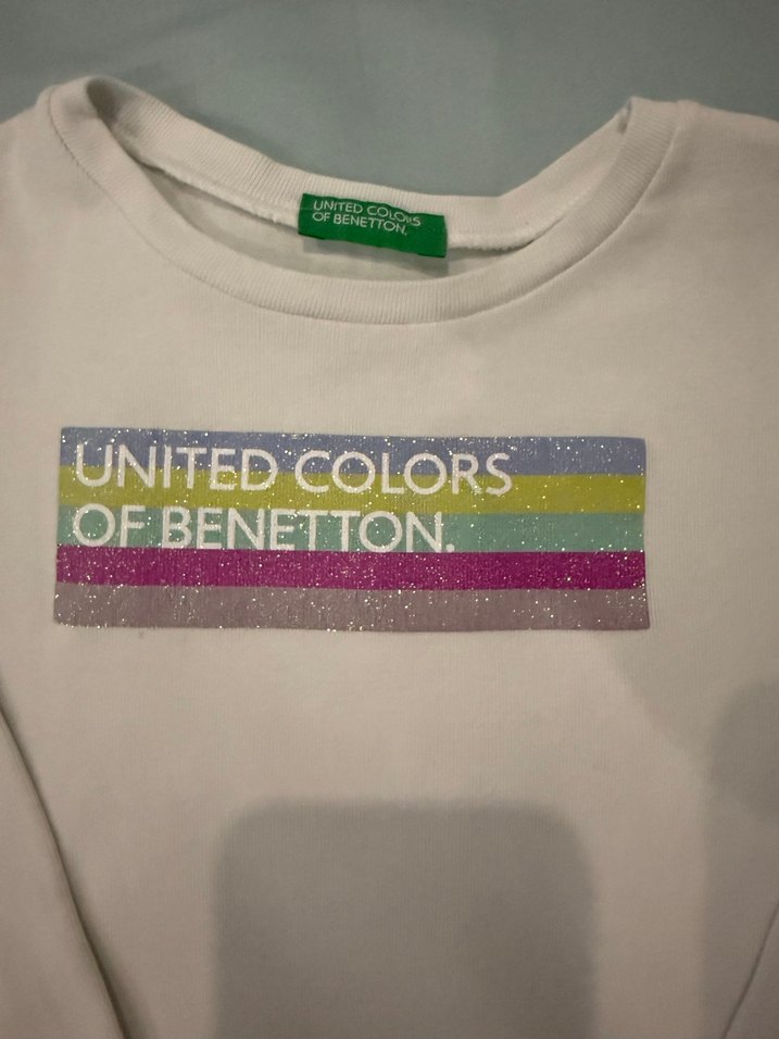 Benetton Kız Çocuk Uzun Kollu Beyaz Tişört - Görsel 2