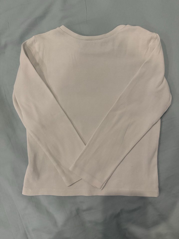 Benetton Kız Çocuk Uzun Kollu Beyaz Tişört - Görsel 3