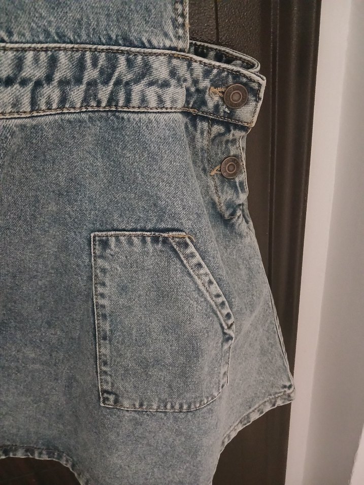 Denim Kısa Salopet yaş 10-11 yaş kalıbı geniş - Görsel 4