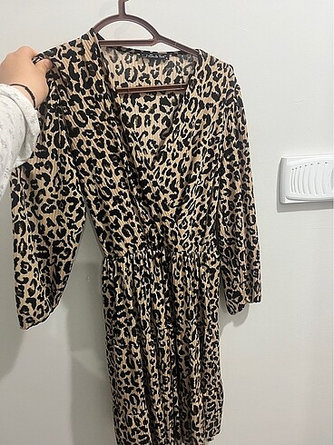 xl Beden çeşitli Renk Leopar elbise