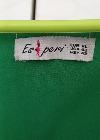 xl Beden Yeşil V Yakalı Midi Elbise