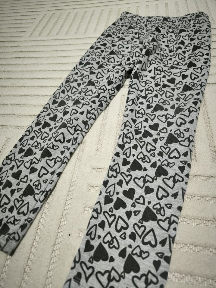 Gri Baskılı rahat kız tayt 9 yaş - Görsel 3