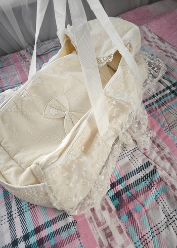 Nakışlı Beyaz Bebek Çantası ile ana kucağı yeni gibi tertemiz - Görsel 6