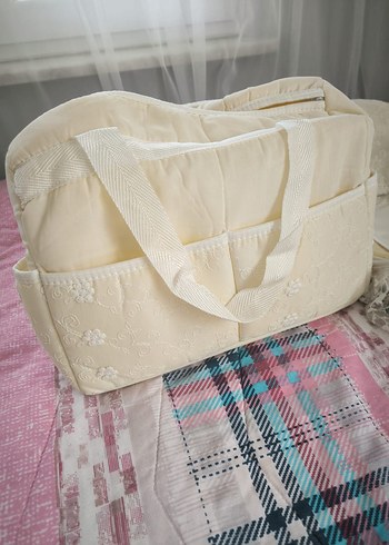 Nakışlı Beyaz Bebek Çantası ile ana kucağı yeni gibi tertemiz - Görsel 7
