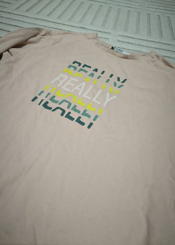 bisiklet yaka baskılı uzun kollu toz pembe kız çocuk 8/9 yaş - Görsel 3