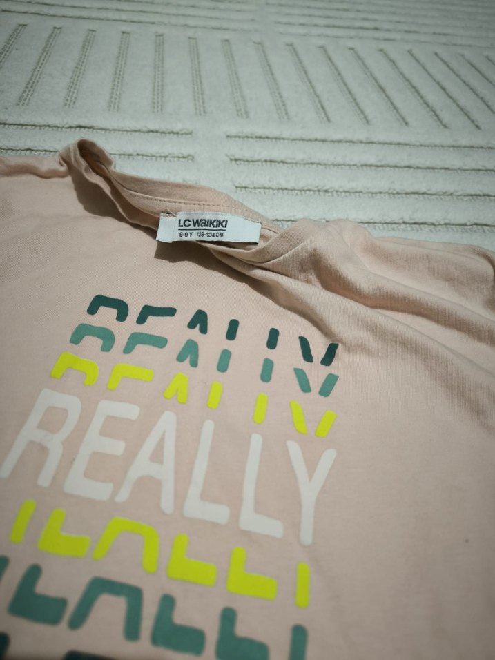 bisiklet yaka baskılı uzun kollu toz pembe kız çocuk 8/9 yaş - Görsel 2