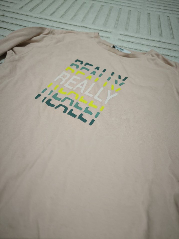 bisiklet yaka baskılı uzun kollu toz pembe kız çocuk 8/9 yaş - Görsel 3