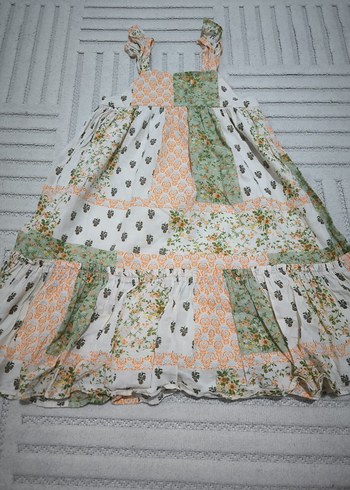 Bohem renkli astarlı kız çocuk elbisesi 6/7 yaş - Görsel 3