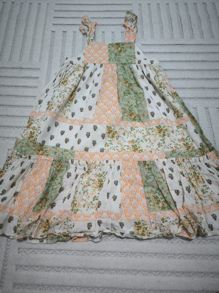 Bohem renkli astarlı kız çocuk elbisesi 6/7 yaş - Görsel 3