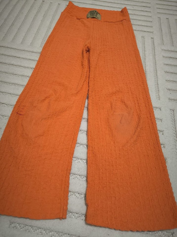 yeşil ve turuncu tiril tiril kız çocuk pantolon 6/7 yaş - Görsel 5