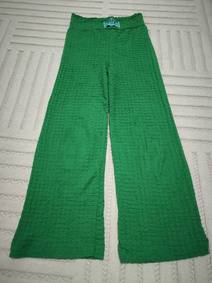 yeşil ve turuncu tiril tiril kız çocuk pantolon 6/7 yaş - Görsel 4