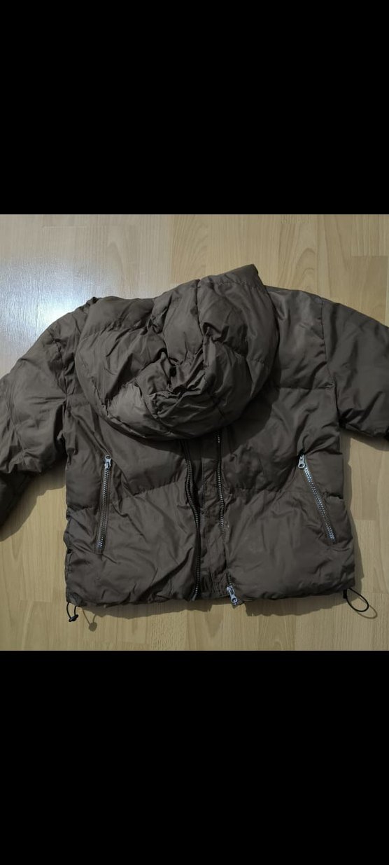 Kahverengi Fermuarlı Kadın Kışlık Mont - Görsel 4