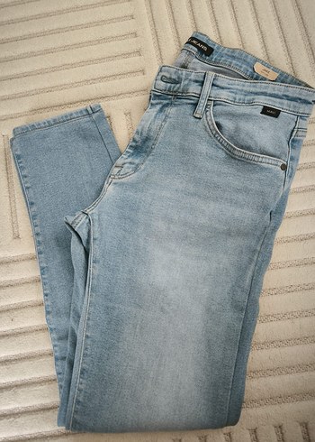 Erkek mavi regular fit denim jean kot pantolon 34 numara - Görsel 5