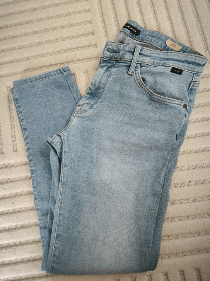 Erkek mavi regular fit denim jean kot pantolon 34 numara - Görsel 5