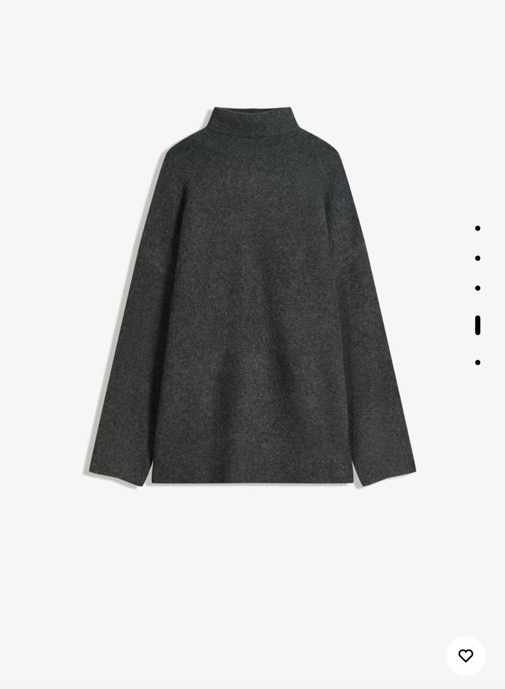 Bershla- Gri oversize balıkçı yaka kazak — görsel 2/3