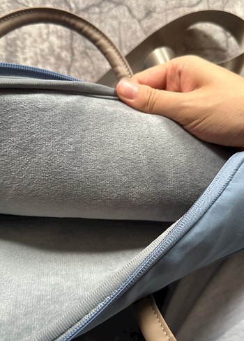  Beden Gri Mavi Kadın Laptop Çantası
