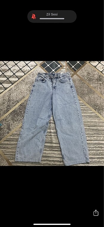 36 Beden Arkası tokalı baggy jean