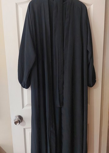 koyu yeşil kolları lastikli reglan kollu abaya içlik takım
